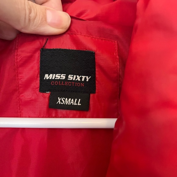 Miss Sixty Short, Bold Red Puffer Jacket - Picture 11 of 15